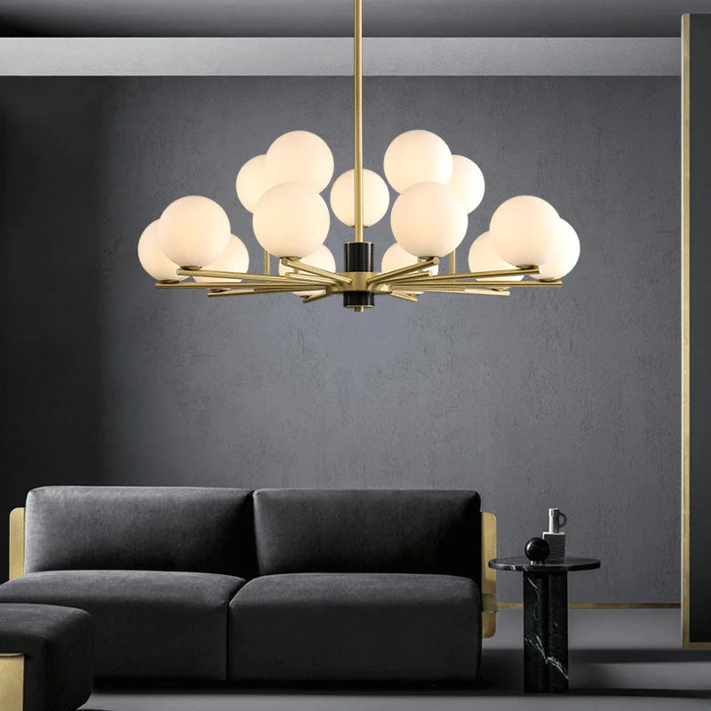 lustre de luxe minimaliste nordique en cuivre postmoderne