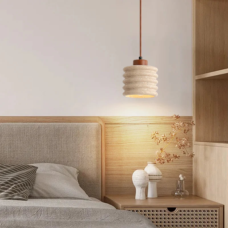 lustre wabi-sabi design bois décoration intérieure suspension