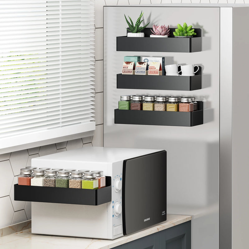 lot de 4 étagères magnétiques pour rangement d'épices