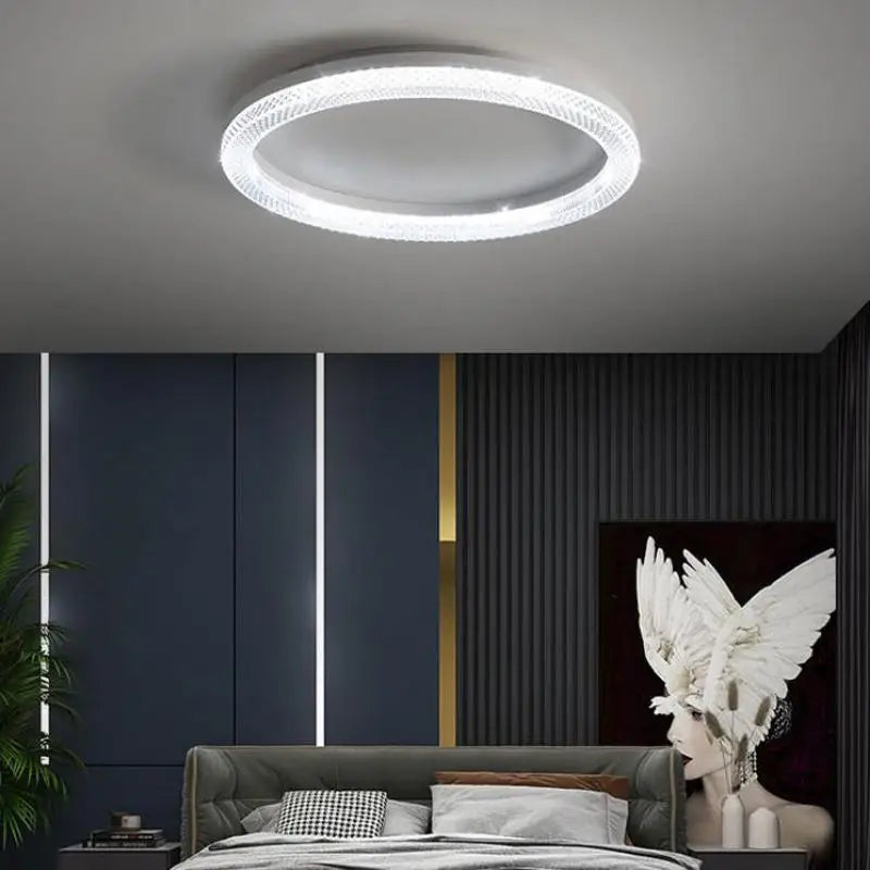 plafonnier de luxe design moderne avec anneau circulaire et rectangulaire led