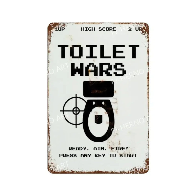 plaque en métal rétro décoration amusante pour toilettes