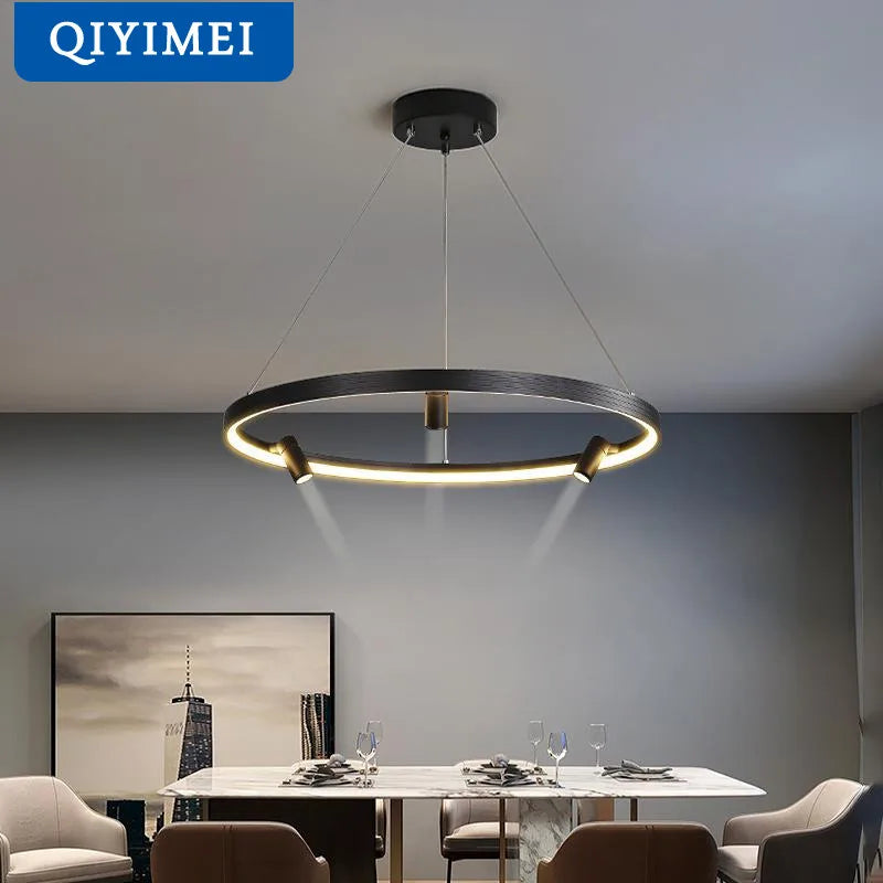 lustre led moderne avec gradation à distance et éclairage intérieur