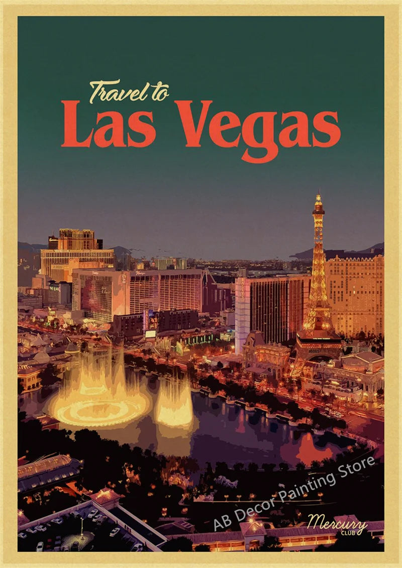 affiche vintage de voyage pour passionnés de tourisme mondial