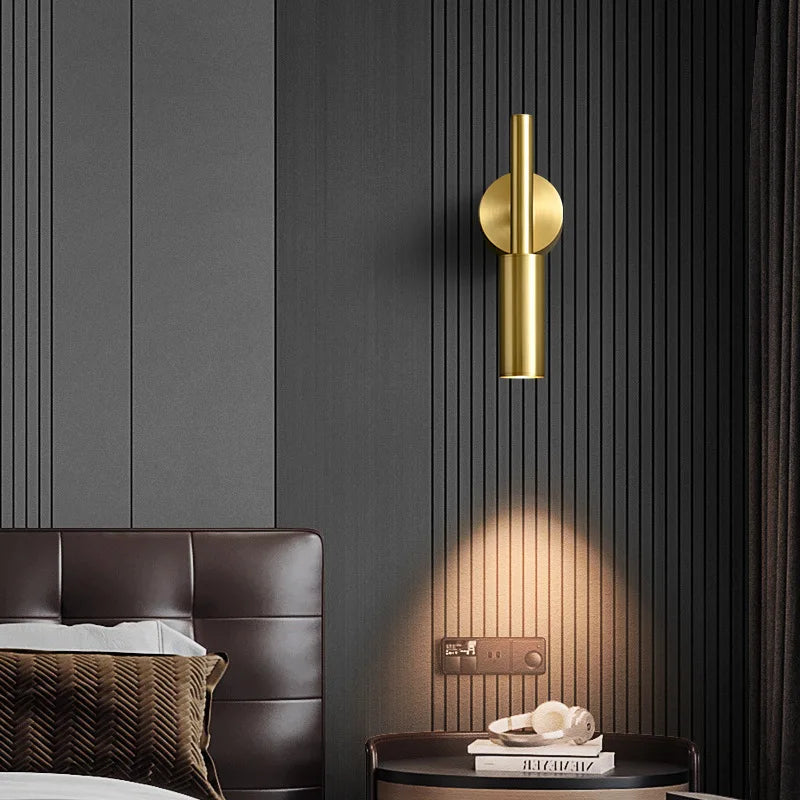 applique murale led en laiton rotative avec variateur de température