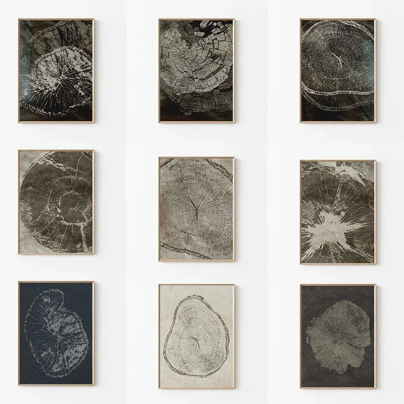 affiches abstraites sur les anneaux des arbres décoration murale artistique
