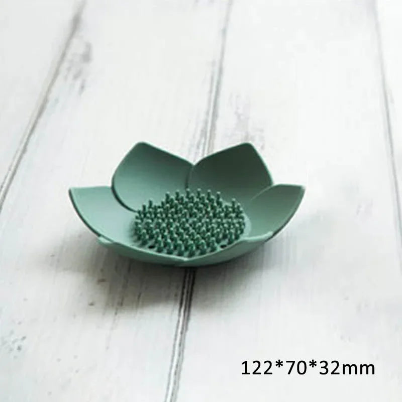 boîte à savon lotus antidérapante en silicone portable