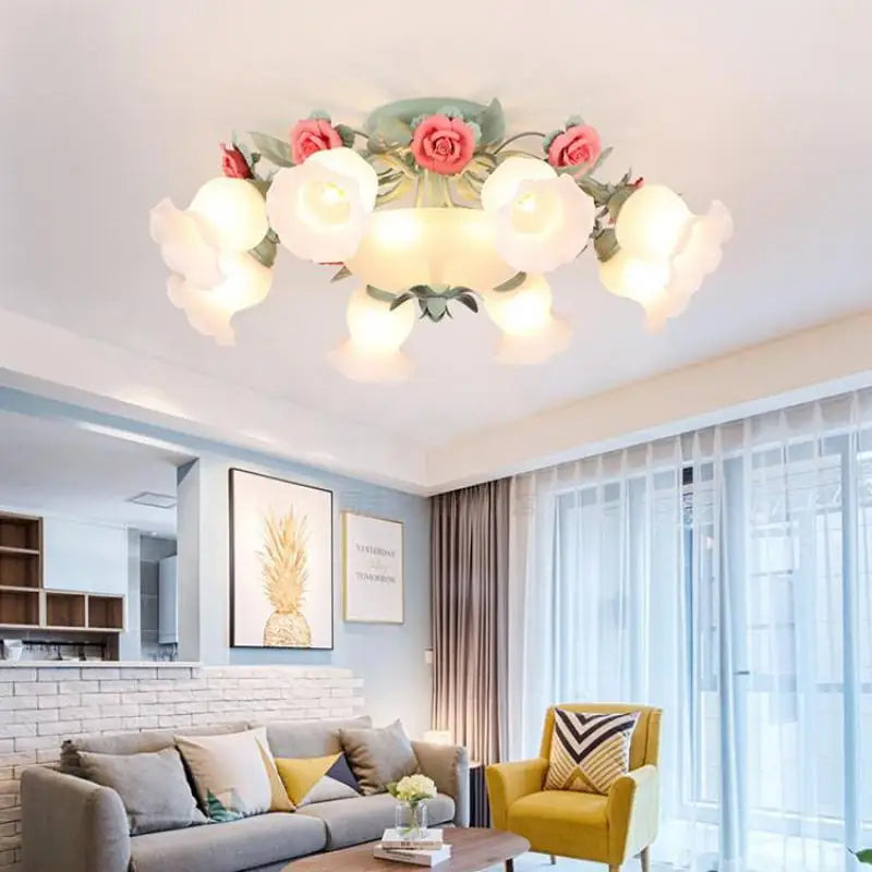 plafonnier en verre rose pour un éclairage romantique et décoratif