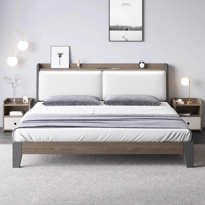 lit double nordique minimaliste multifonction luxe moderne