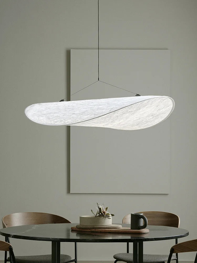 Suspension en soie silencieuses salon salle à manger cuisine Suspension blanche nordique Vertigo lumières Led Bar Restaurant éclairage en tissu