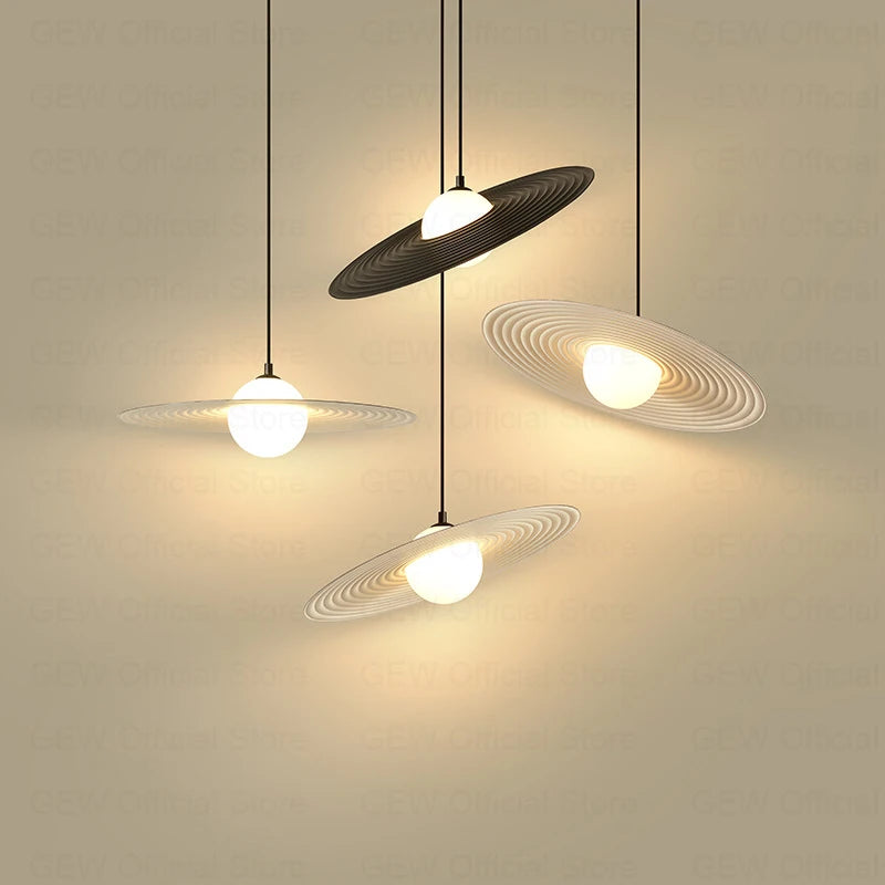 lampes suspendues ovni nordique moderne en fer et plastique pour décoration