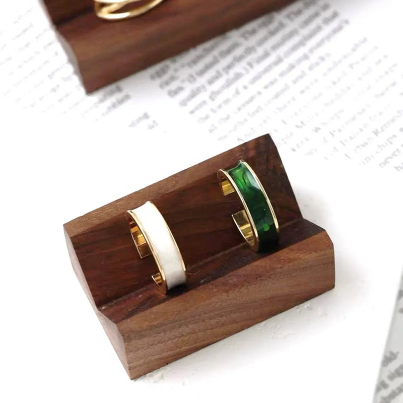 présentoir à bagues en bois vintage pour bijoux