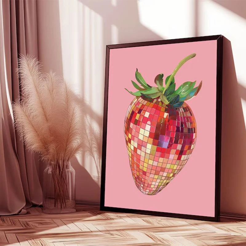 affiche créative de boule disco abstraite rétro décor mural artistique