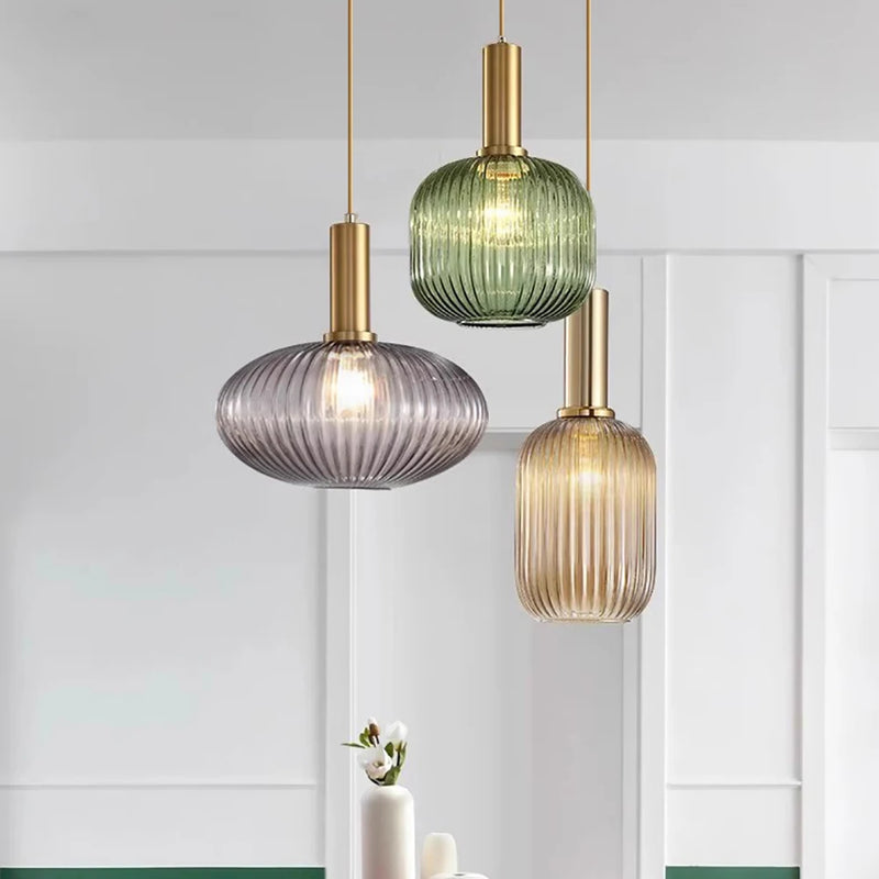 lustre nordique simple led en verre suspendu pour restaurant