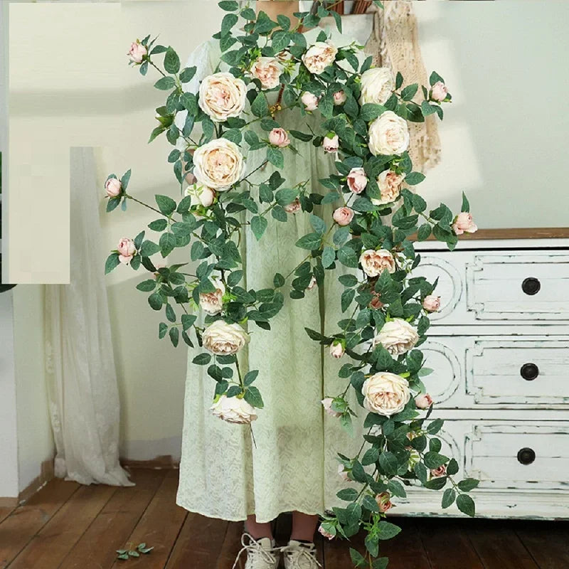 fleurs artificielles en soie roses vignes décoration florale élégante