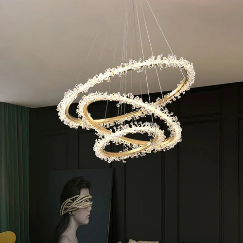 lustre nordique de luxe en cristal pour décoration moderne