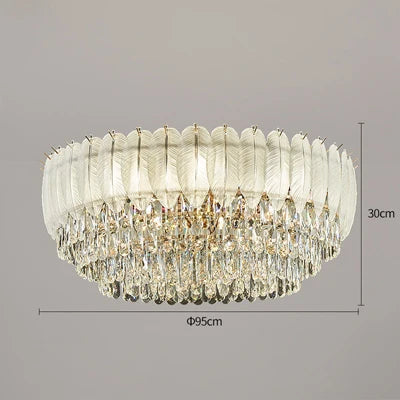 plafonnier rond en cristal luxe éclairage led pour intérieur