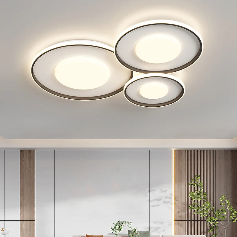 lustre nordique qiyimei éclairage intérieur lumière ronde lampara