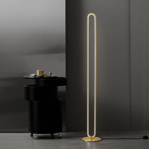 lampadaire led minimaliste en cuivre pour décoration intérieure nordique
