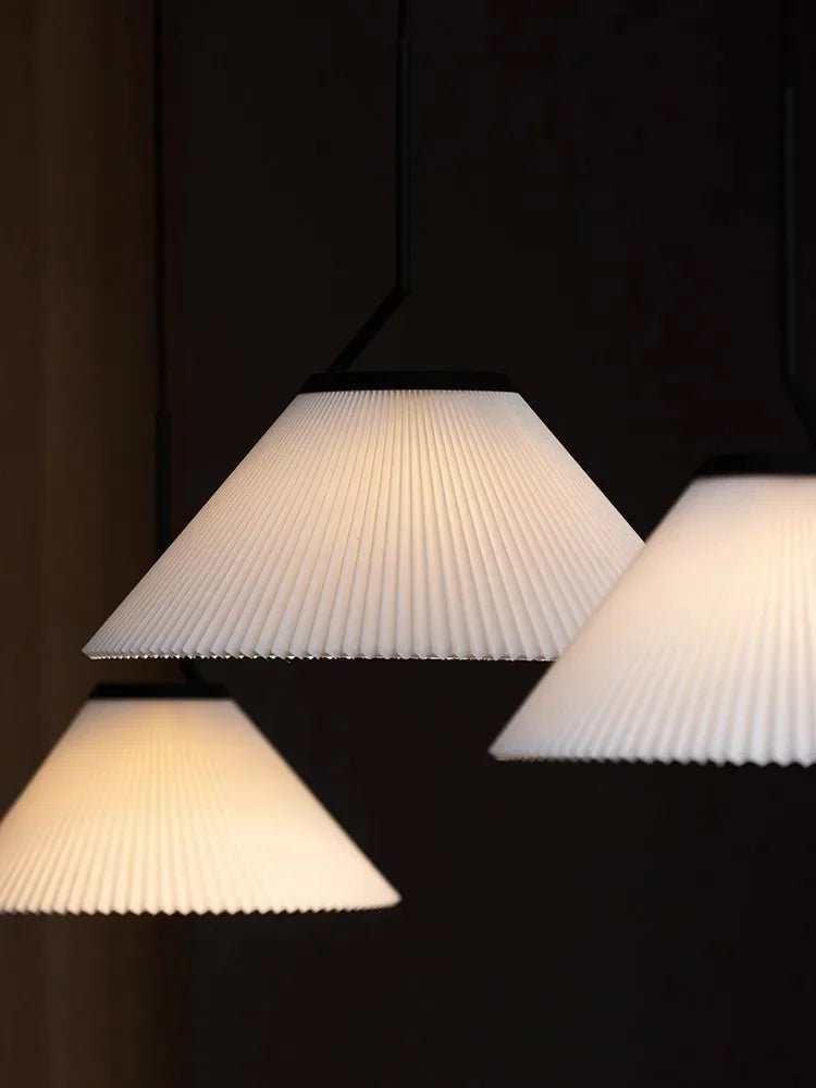 Nordique Plissé Crème PENDENTIF LED Lumière Pour Salon Cuisine Restaurant Lustre Loft Suspension Lustre Décoration de La Maison