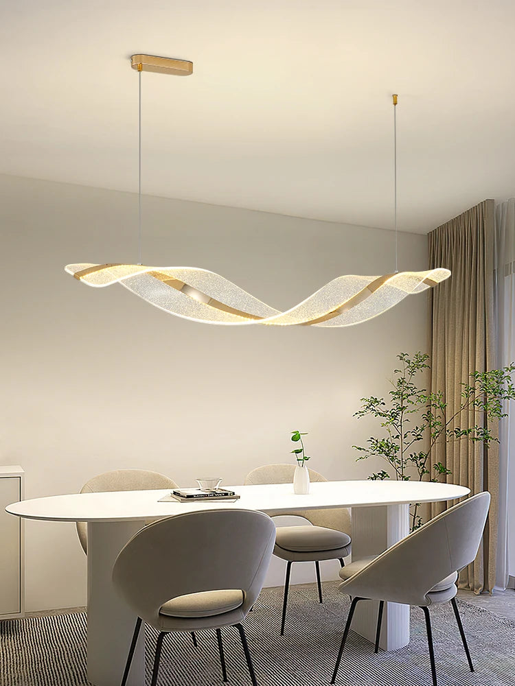 lustre nordique led moderne vague salon restaurant intérieur
