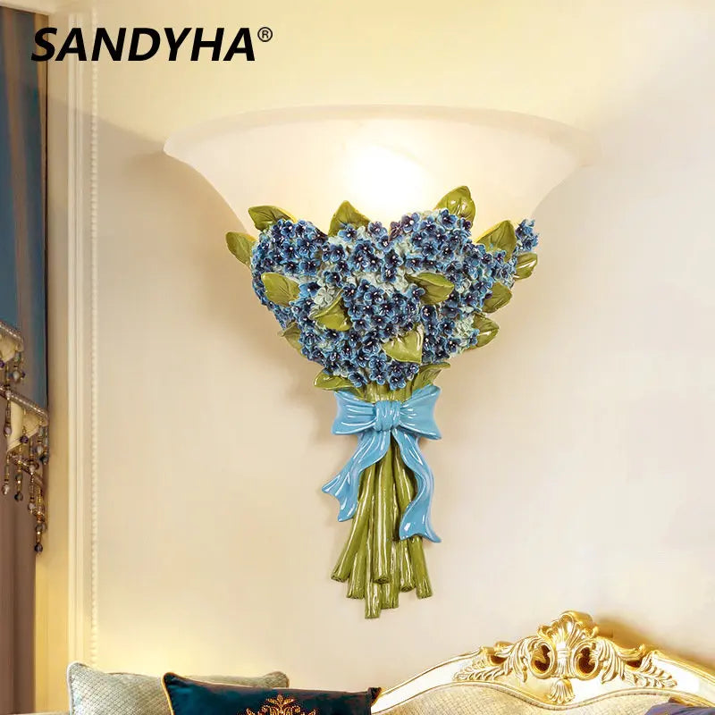 applique murale romantique rose en résine sandyha européenne créative