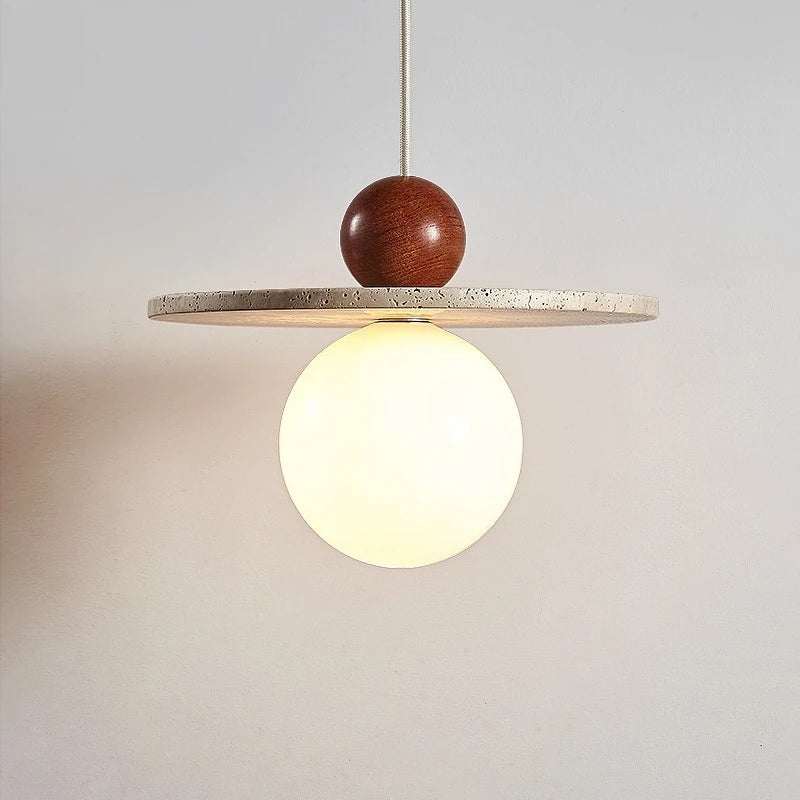 High Quality Cave Stone Hanging Light Glass Ball Ceiling Pendant Lamp Suspension Chandelier for Kitchen Island Bedroom