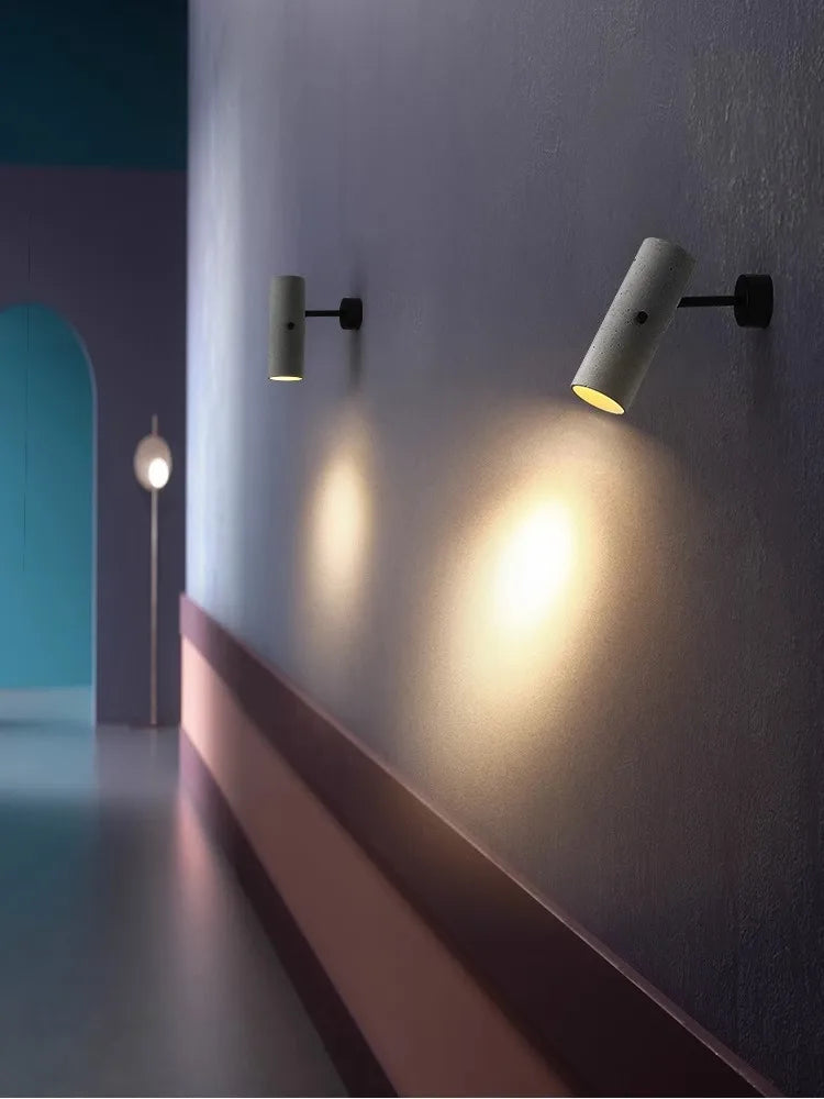 Applique murale led en ciment style industriel projecteur rotatif créatif