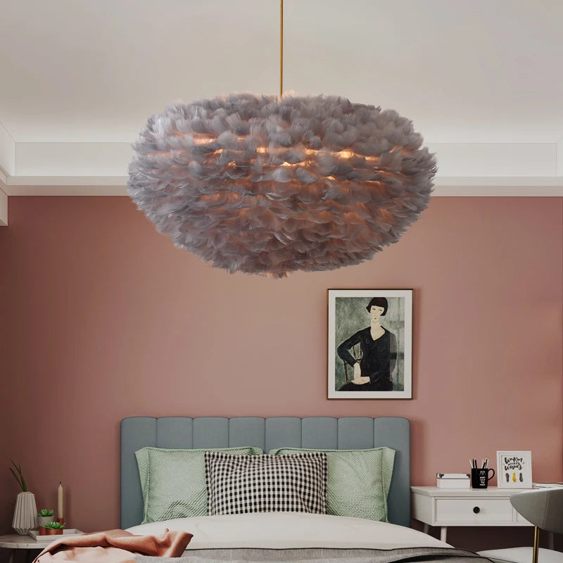 Suspension LED en forme de plumes