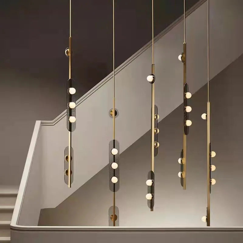 lustre led art déco style en verre suspendu
