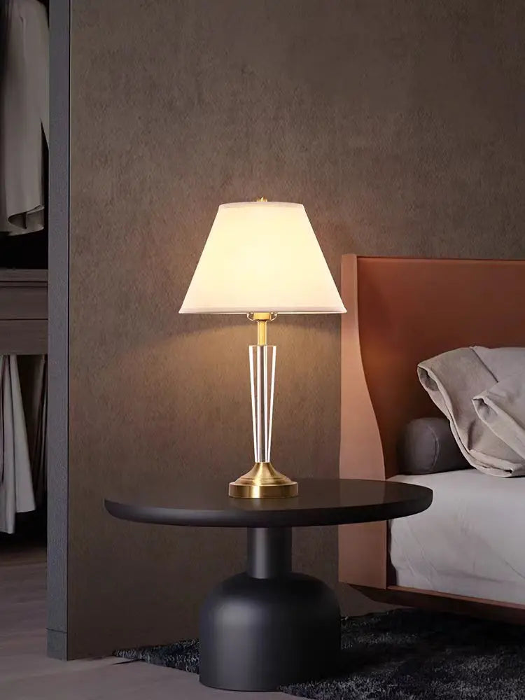 lampe de chevet en cristal tout cuivre de luxe européenne