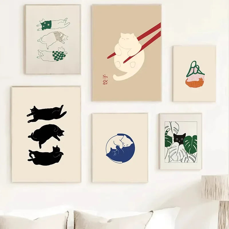 affiche mignonne créature dessin animé art moderne décoration murale