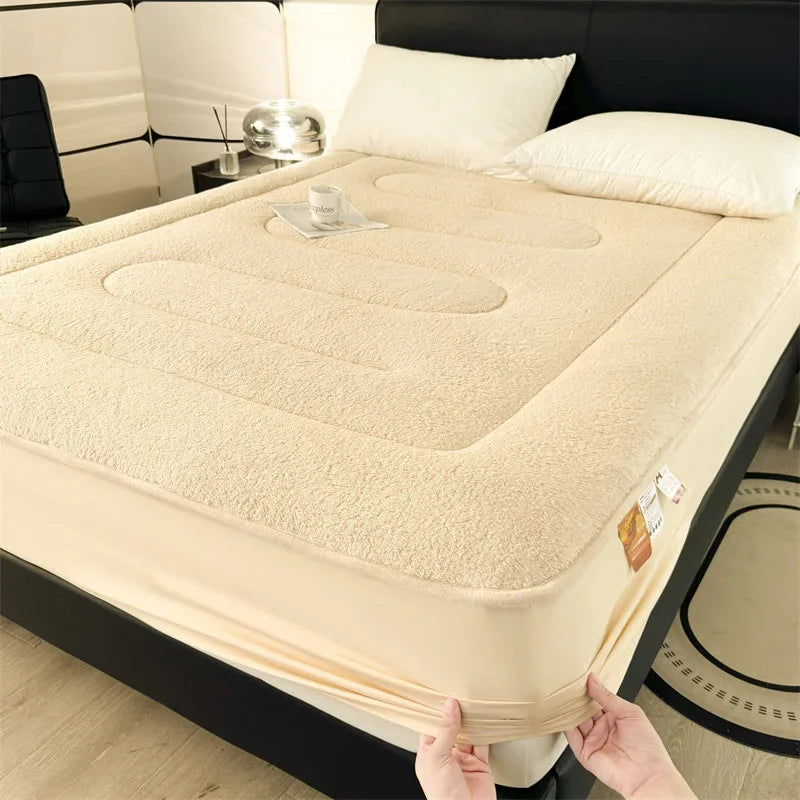 matelas épais en laine d'agneau lavable à température constante