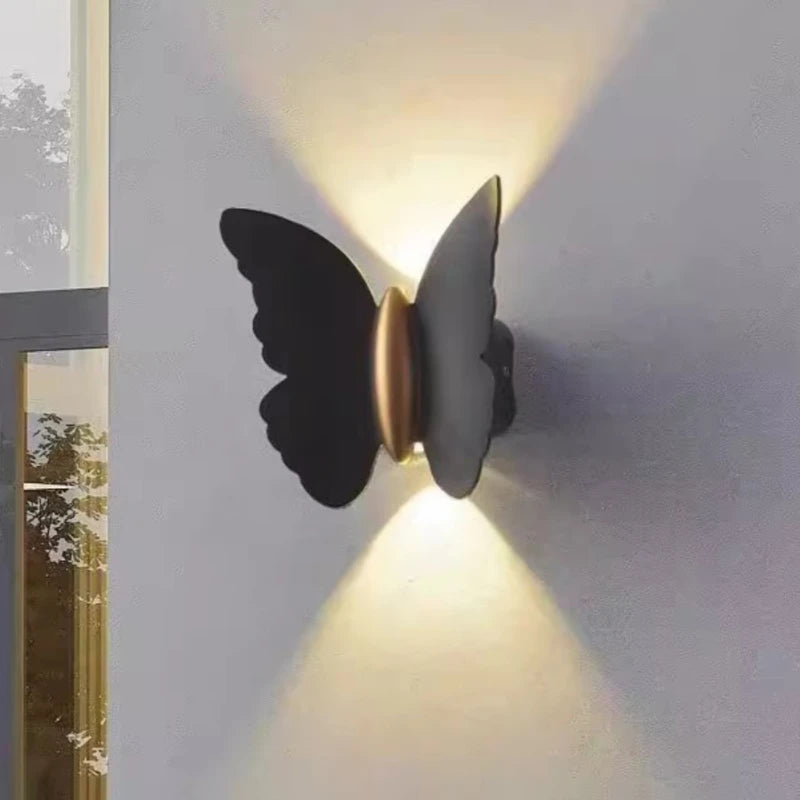 Applique murale extérieure étanche décoration led papillon