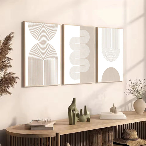 art mural minimaliste géométrique boho pour décoration moderne