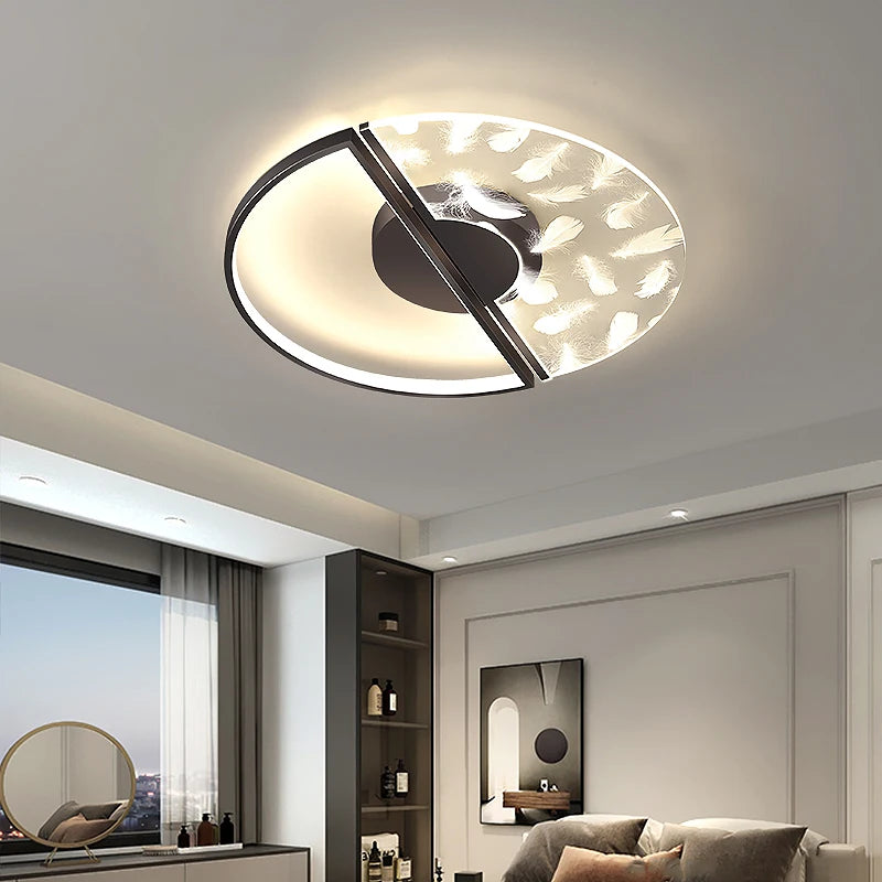 lustre led en plumes acryliques pour éclairage intérieur