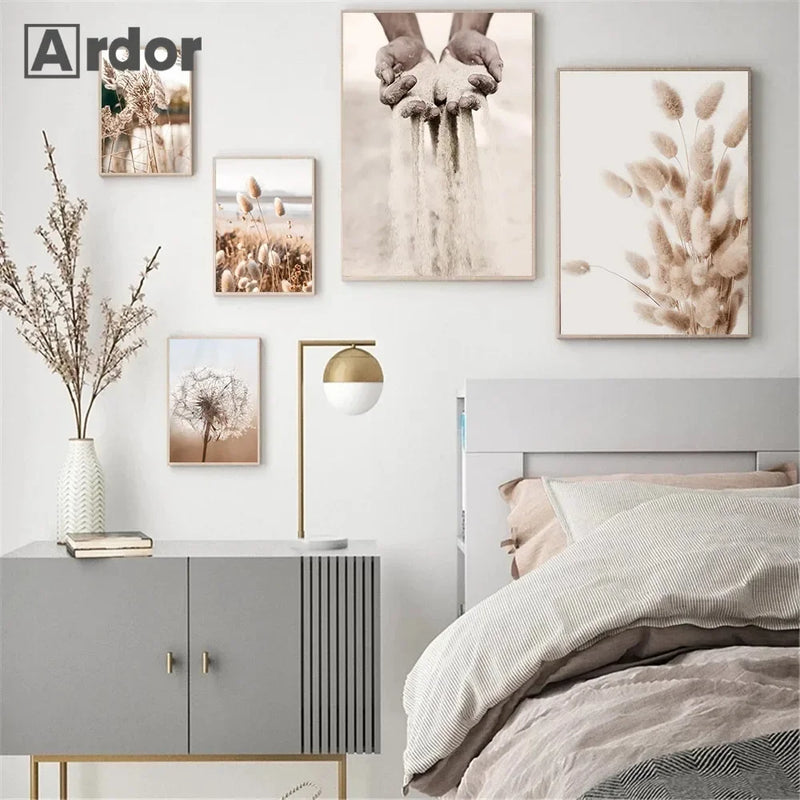 art mural nature oiseaux fleurs et sable décoratif