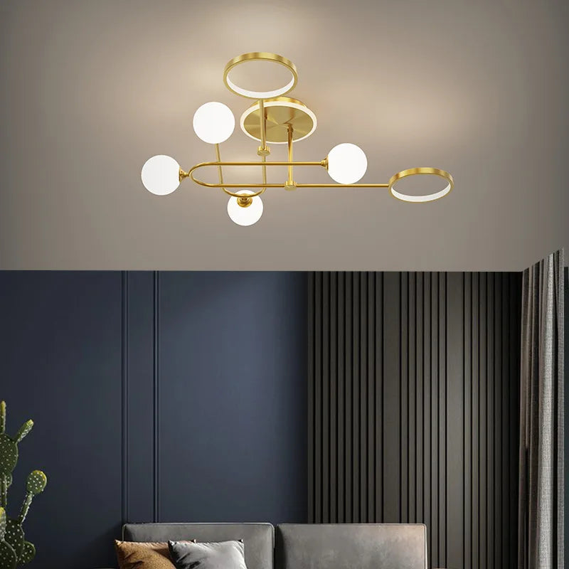 lustre led moderne en verre