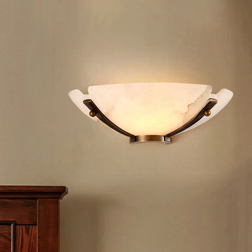 applique murale en cuivre avec bol en marbre style européen luxueux