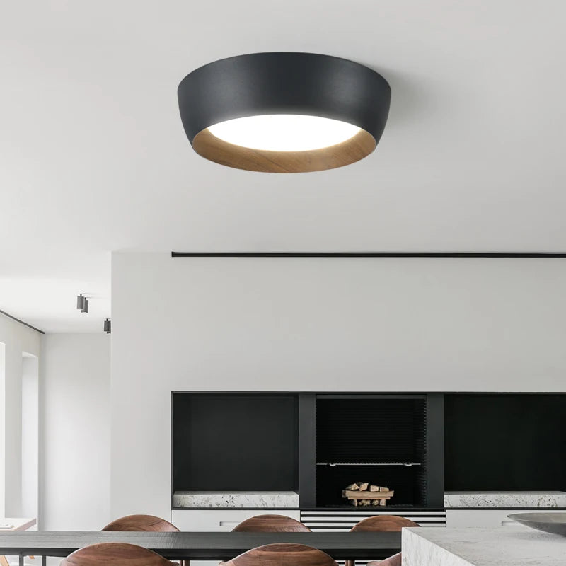 Plafonniers LED nordique pour salon chambre couloir Luminaire blanc noir gris lampe lustres e pendentes