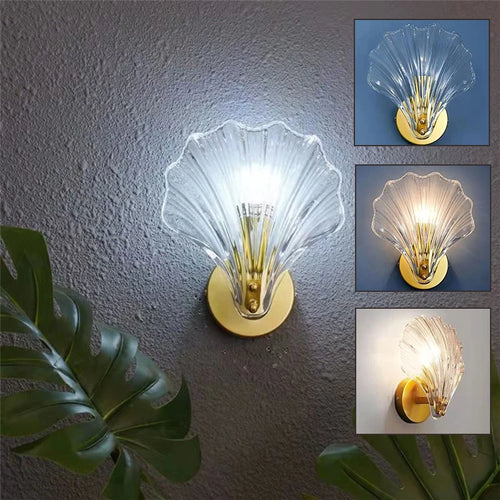 Applique murale moderne en verre de coquille lumière de luxe allée intérieure couloir appliques d'escalier pour chevet salon Applique murale