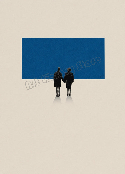 affiche rétro abstraite inspirée de films classiques décor mural