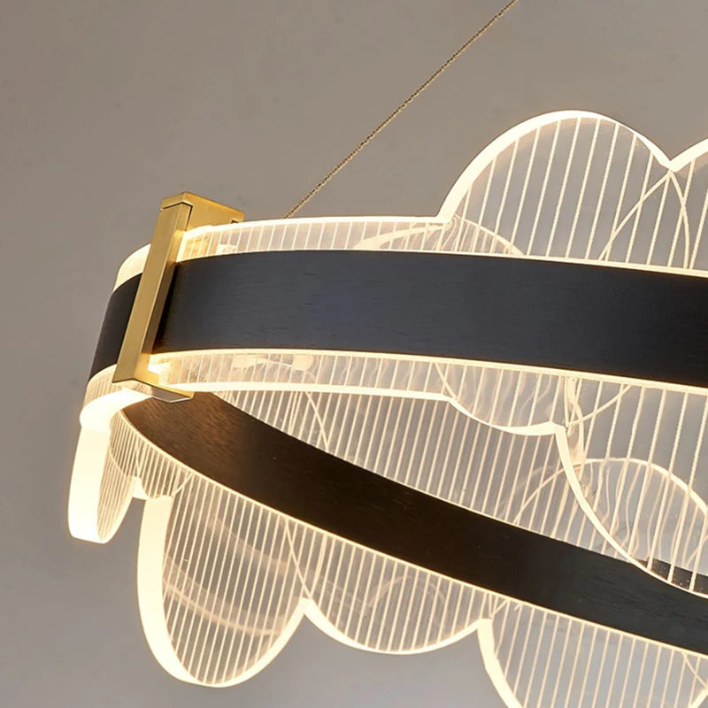 anneau en or noir avec télécommande gradation acrylique