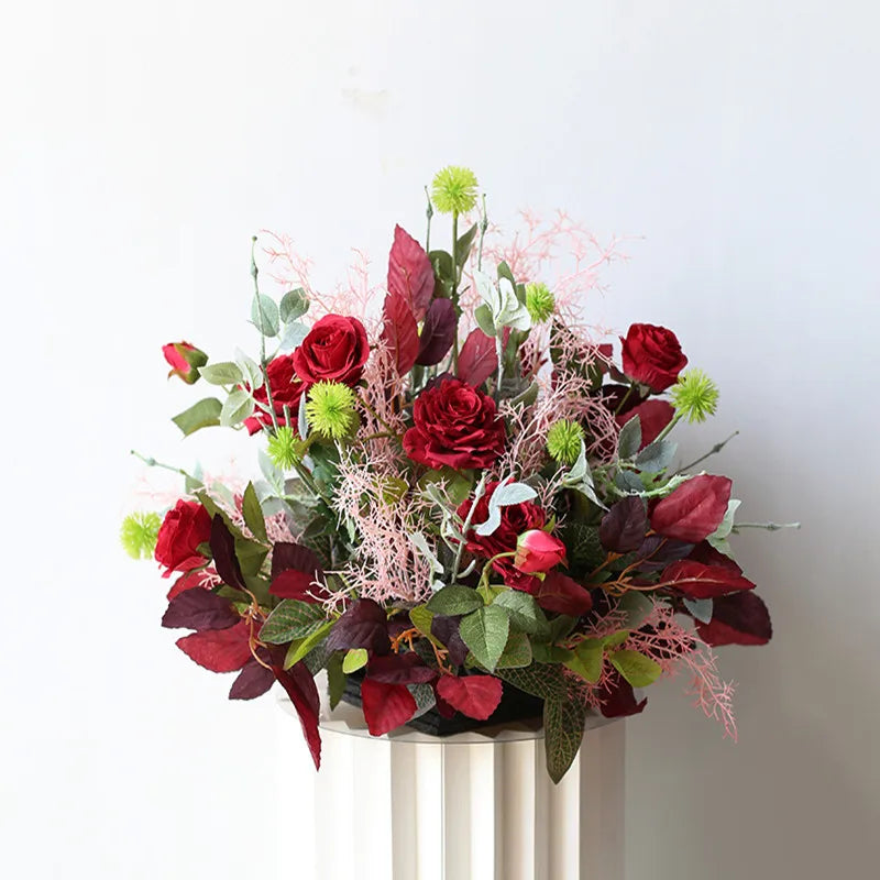 boules de fleurs artificielles en soie pour décoration de mariage et photo