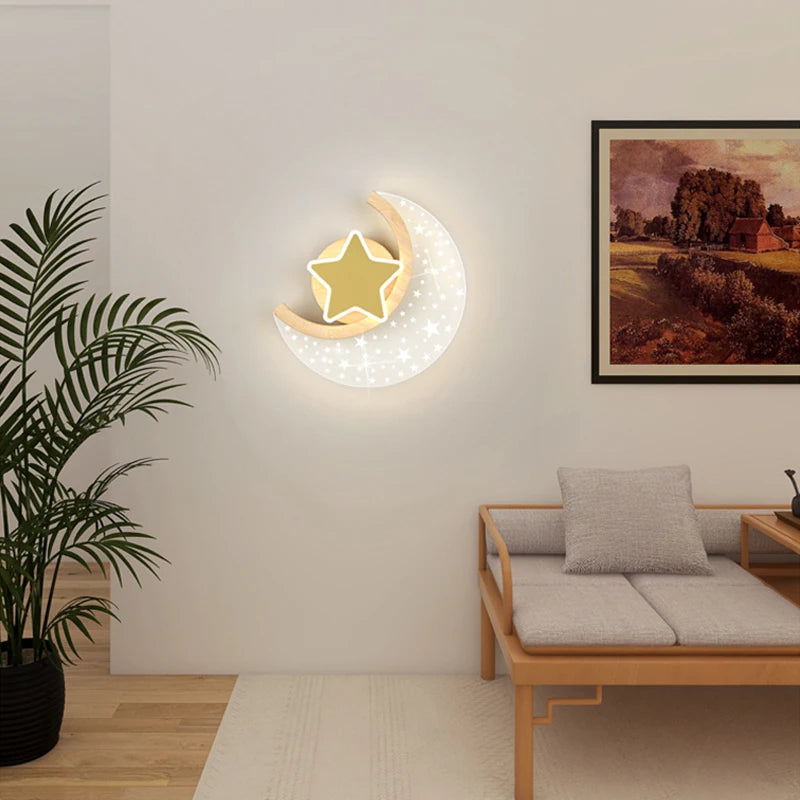 Applique murale led nordique étoile lune décoration intérieure