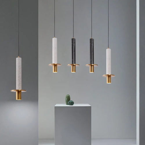 suspension en marbre abat-jour en métal LED