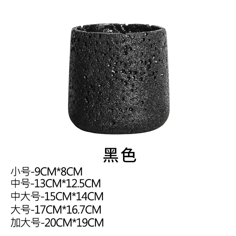 pot de fleurs en ciment style nordique avec plateau décoratif