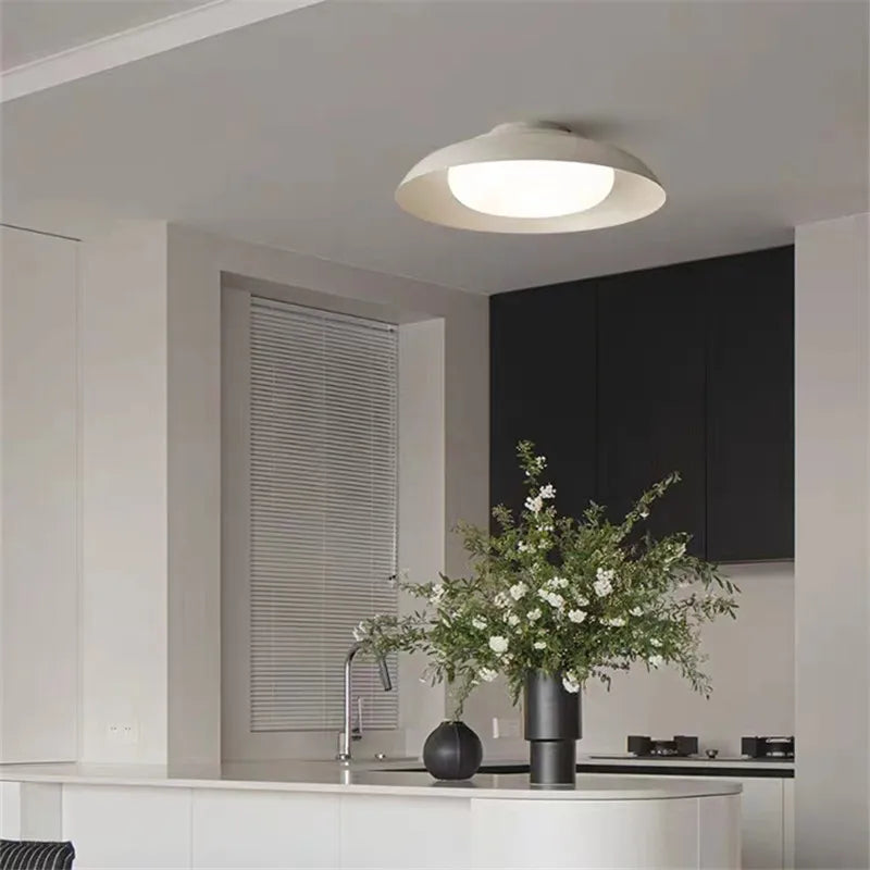 plafonnier industriel créatif en métal avec éclairage led