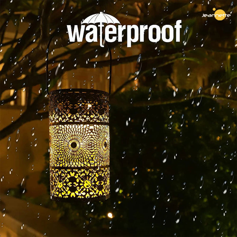 Lampe solaire rétro lanterne creuse lumière Art extérieur décoratif lumière de jardin solaire lumière LED solaire pour cour paysage jardin