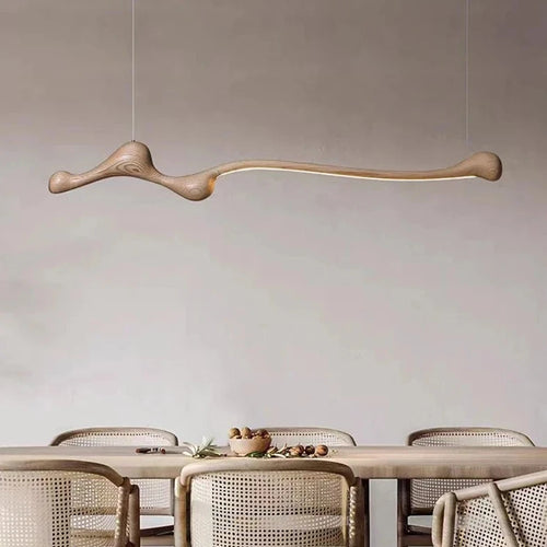 Suspension LED en bois de frêne au design moderne