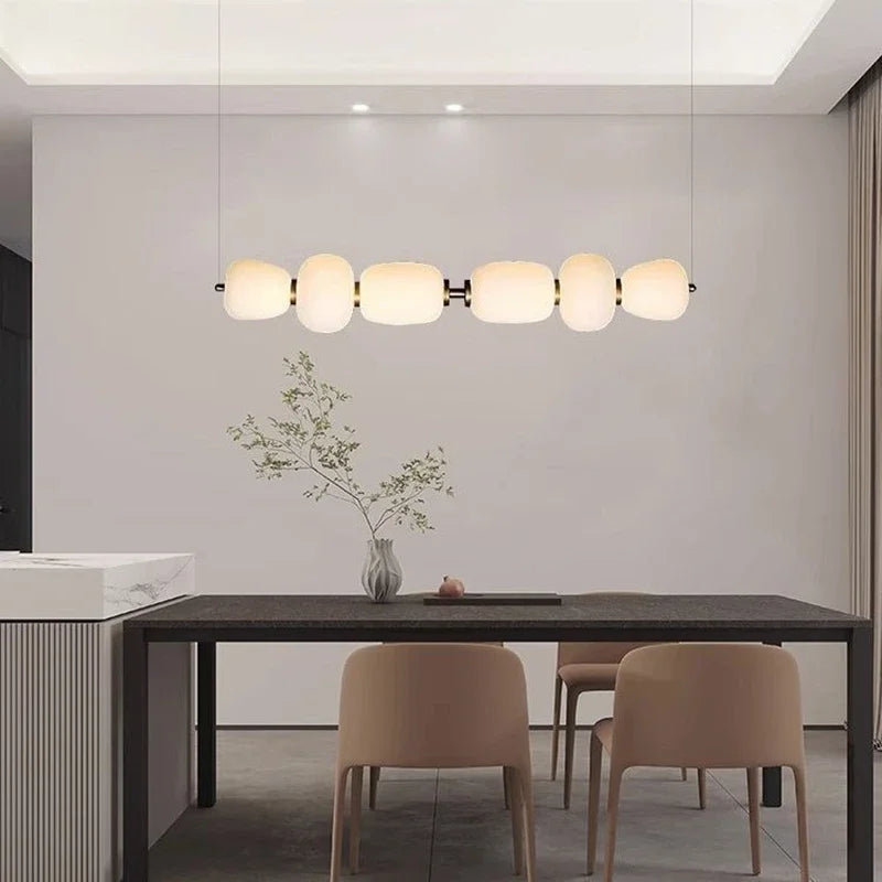 suspension moderne en verre laiteux pour intérieur élégant